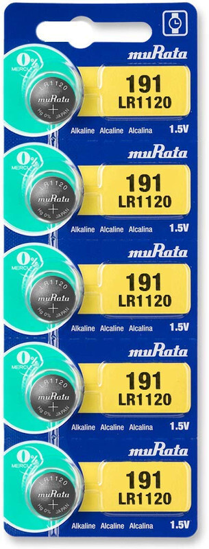 Murata AG8 LR1120 (191) Alkaline 1.5V Japan Batteries - 5 Pieces