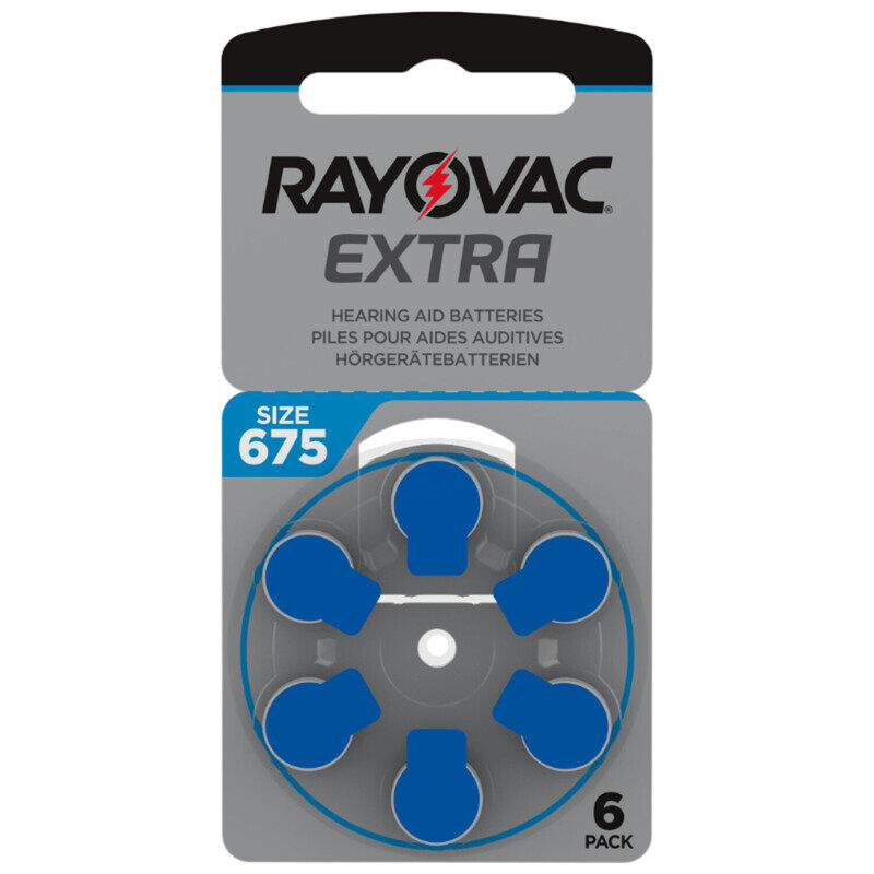 

Rayovac Extra (Size 675) Zinc-Air 1.45V Hearing Aid Batteries - 6 Pieces