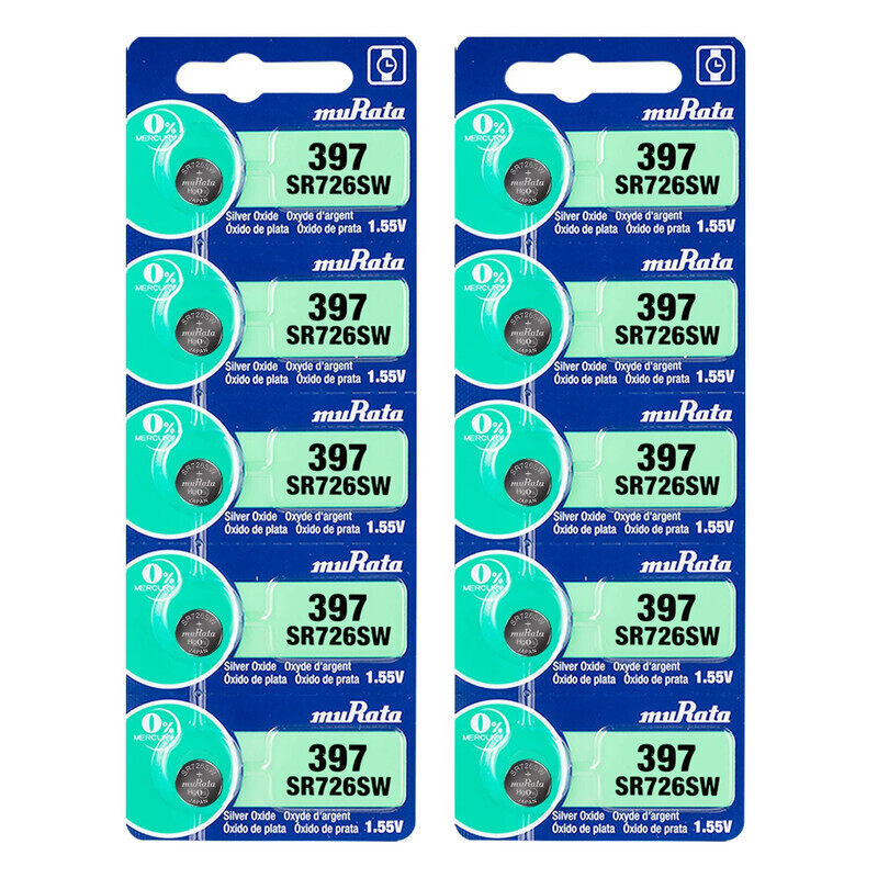 

Murata SR726SW (397) Silver Oxide 1.55V (muRata) Japan Batteries - 10 Pieces