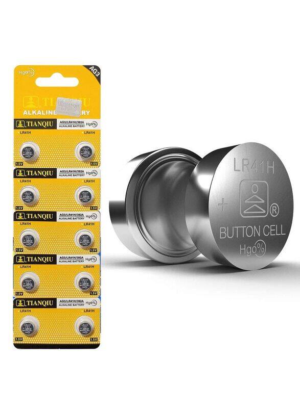 

Tianqiu AG3/ LR41H/ 392A 1.5V Alkaline Batteries, 10 Pieces, Silver
