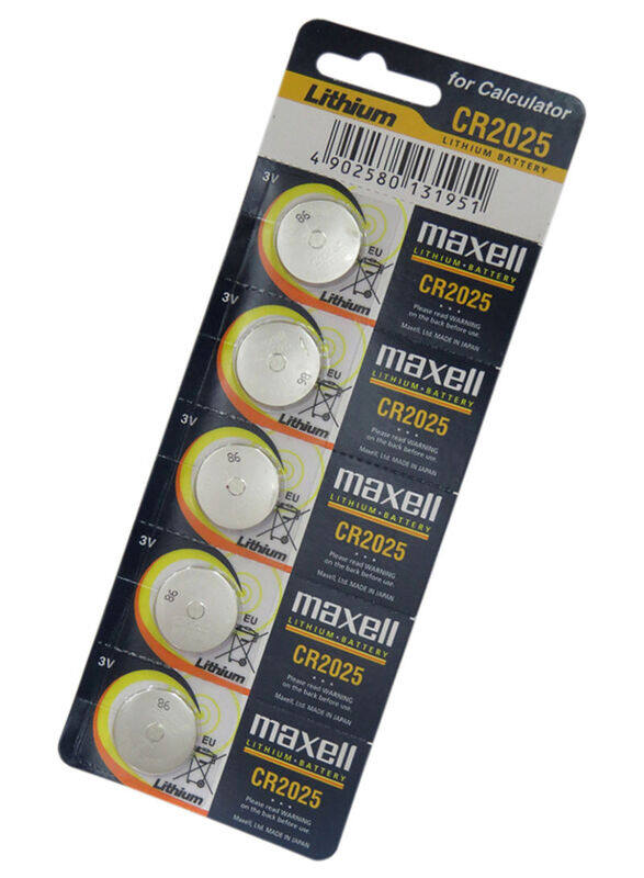 

Maxell Lithium Batteries Set, 5 Pieces CR2025, Silver