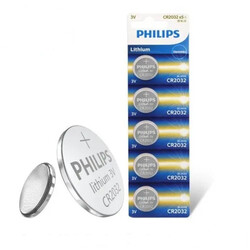 Philips CR2032 Lithium 3V Batteries - 5 Pieces