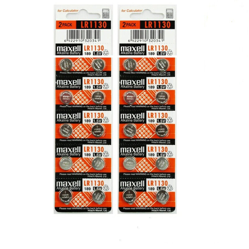 

Maxell 20-Pieces (189) LR1130 AG10 Alkaline Button Cell Hg 0% 1.5V Batteries