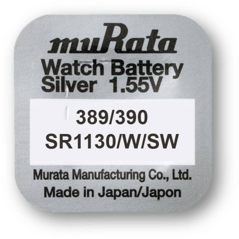 10-Pieces Murata 389/390 (SR1130W/SW) 1.55V Silver Oxide 0% Hg Mercury Free Battery For Watches
