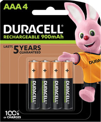 Duracell AAA 4-Cells 900mAh Ni-MH 1.2V HR03 - DX2400 Rechargeable Batteries