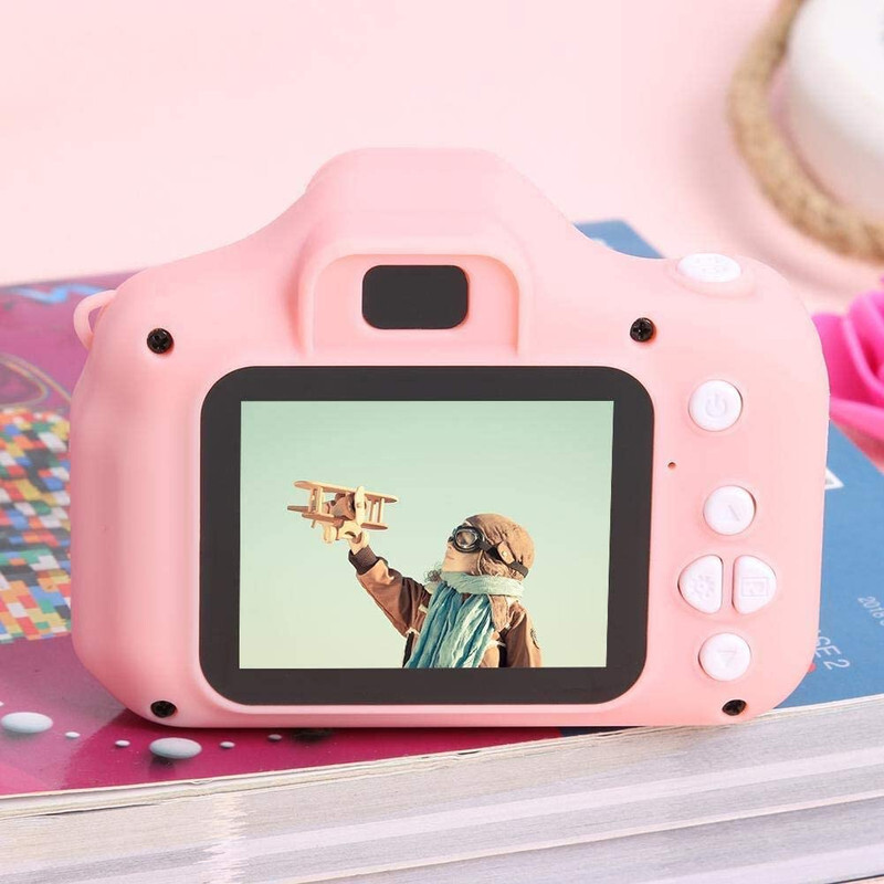 Mini Rechargeable 2.0 Inches (1080P) Photo/Video Camera For Kids,Suitable For Ages 3+ (Light Pink) - 8GB Memory Card Included