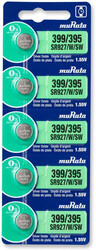 Murata SR927/W/SW (399/395) Silver Oxide 1.55V (muRata) Japan Batteries - 5 Pieces