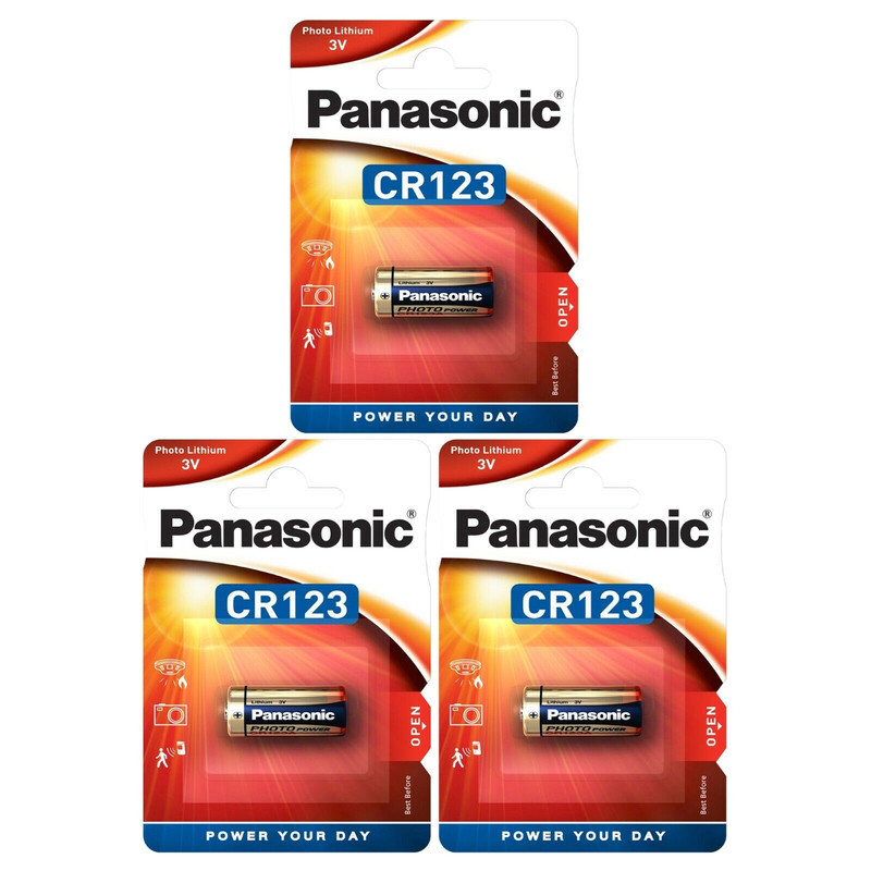 Panasonic CR123 Lithium 3V Batteries - 3 Pieces