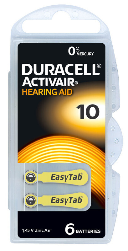 Duracell 6-Pieces (Size 10) Activair Zinc-Air 1.45V Hearing Aid Batteries