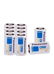 Panasonic CR2 PHOTO Power Lithium 3V Batteries, 10 Pieces, White