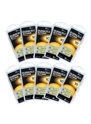 Duracell Activair Size 10 Hearing Aid 1.45V Zinc Air 0% Mercury Batteries, 60 Pieces, Multicolour