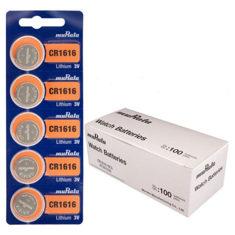 

Murata CR1616 Lithium 3V Japan Batteries - 100 Pieces