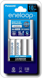 Panasonic Eneloop Basic Charger With AA 2-Cells Pre-Charged,Capacity 2000mAh Rechargeable Batteries - One Piece