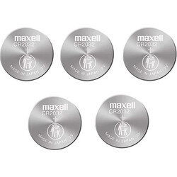 Maxell CR2032 Lithium 3V Japan Batteries - 5 Pieces