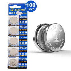 Tianqiu CR2032 Lithium 3V Batteries - 100 Pieces
