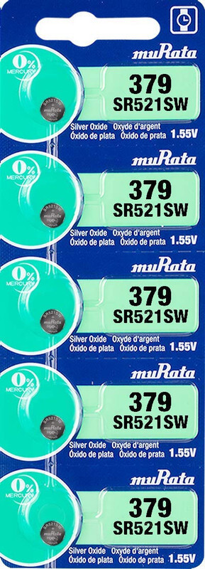 Murata SR521SW (379) Silver Oxide 1.55V (muRata) Japan Batteries - 5 Pieces