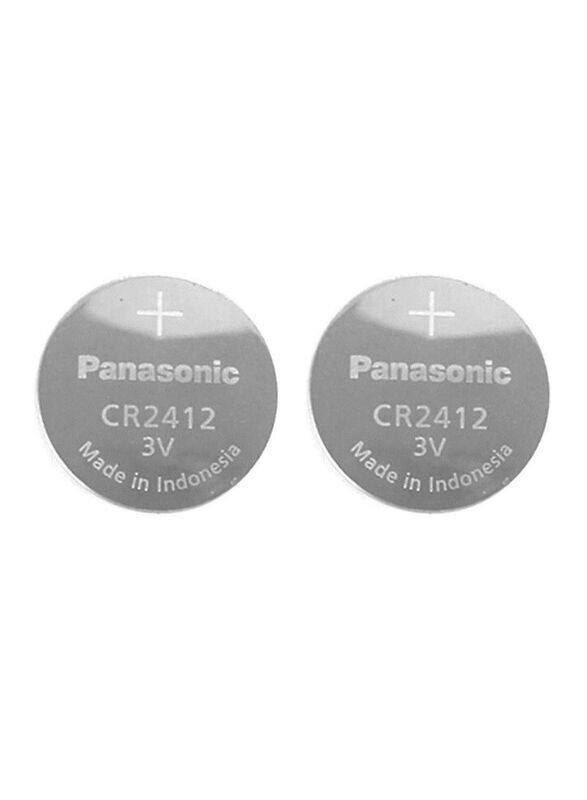 

Panasonic 3V Lithium Indonesia Batteries Set, 2 Pieces, CR2412, Silver