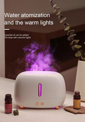 New Flame Light Aromatherapy Diffuser 250ML, Cool Mist Fire Flame Effect Humidifier - White