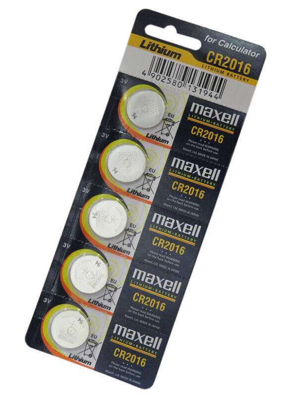 

Maxell CR2016 3V Lithium Batteries, 5 Pieces, Silver