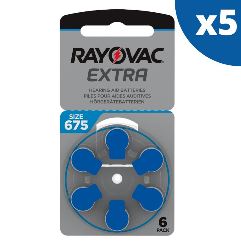 Rayovac Extra 30-Pieces (Size 675) Zinc Air 1.45V Hearing Aid Batteries