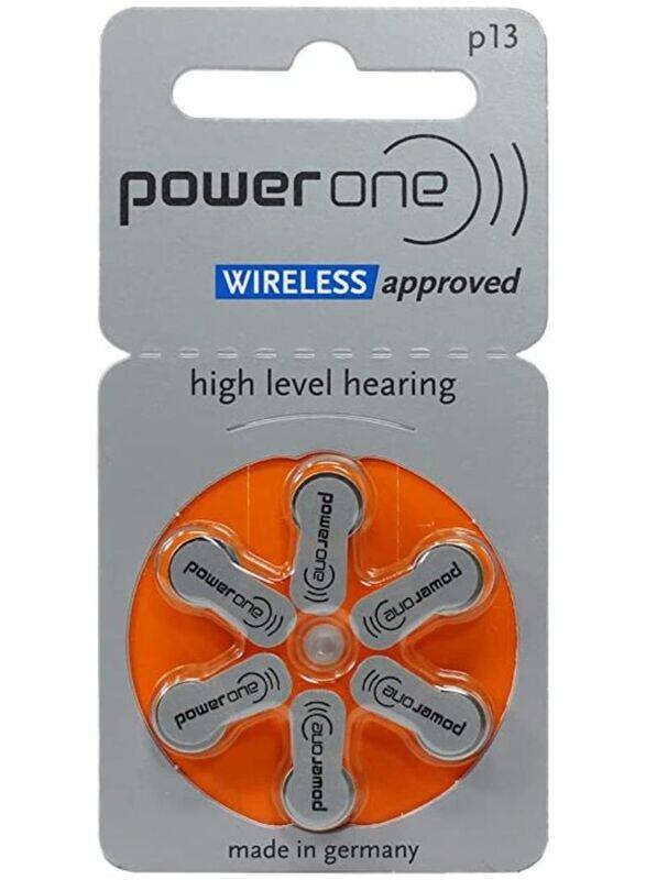 

Powerone P13 Zinc Air Hearing Aid Batteries Set, 6 Pieces, Silver