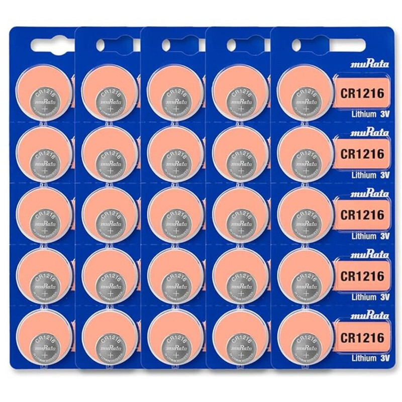 Murata CR1216 Lithium 3V Japan Batteries - 25 Pieces