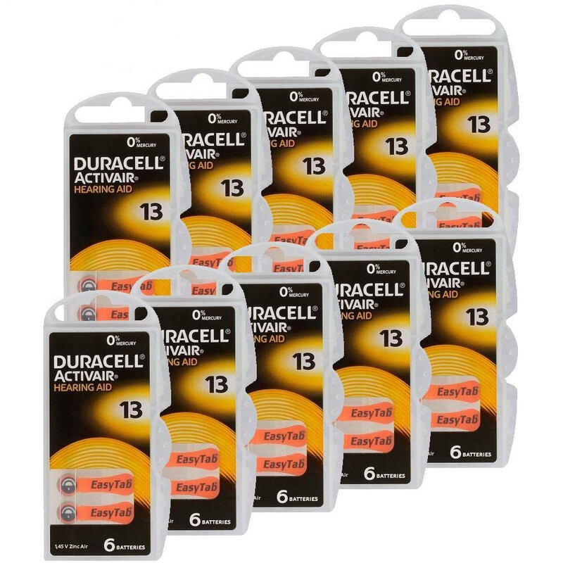 Duracell 60-Pieces (Size 13) Activair Zinc Air 1.45V Hearing Aid Batteries