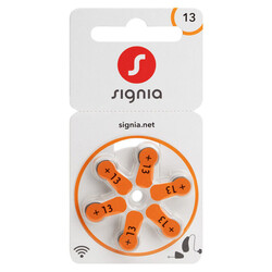 Signia (Size 13) Zinc-Air 1.45V Hearing Aid Batteries - 6 Pieces