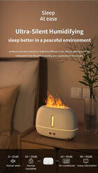 New Flame Light Aromatherapy Diffuser 250ML, Cool Mist Fire Flame Effect Humidifier - White