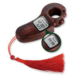 AL-FAJIA Digital Tasbih Tally Counter, Worldwide Azan Sound Reminder With Azan Time (Red Wood)