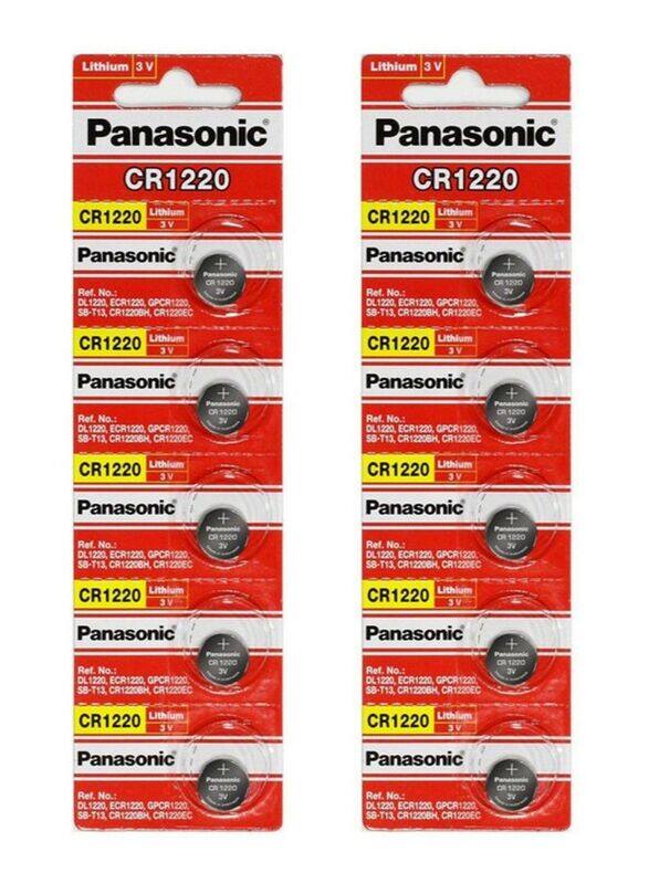

Panasonic Lithium 3V Indonesia Batteries, CR1220, 10 Pieces, Silver