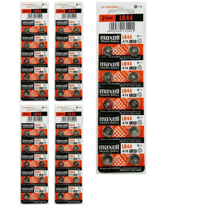 

Maxell 50-Pieces (A76) LR44 AG13 Alkaline Button Cell Hg 0% 1.5V Batteries