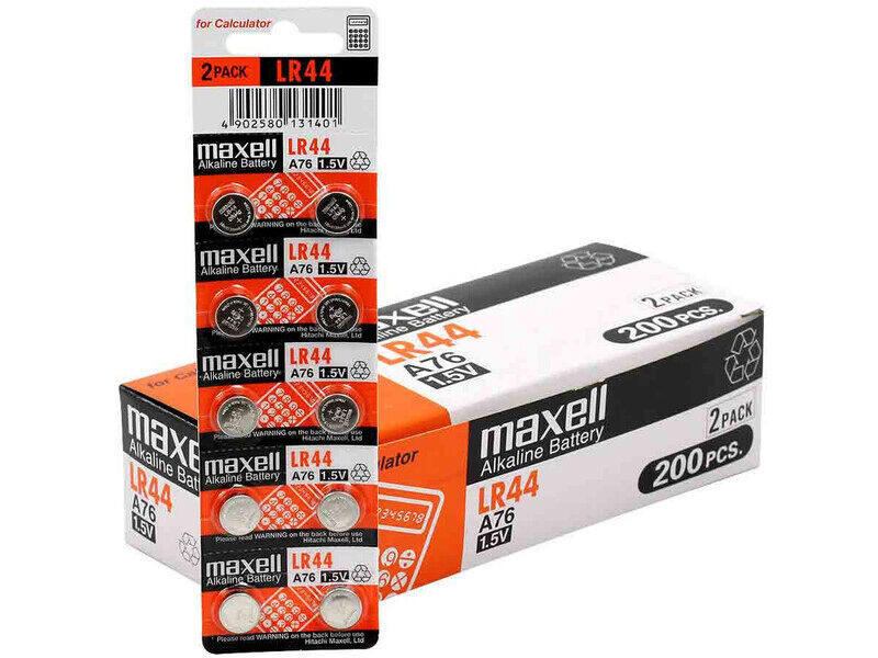 

Maxell LR44 Alkaline Batteries, 200 Piece, Silver
