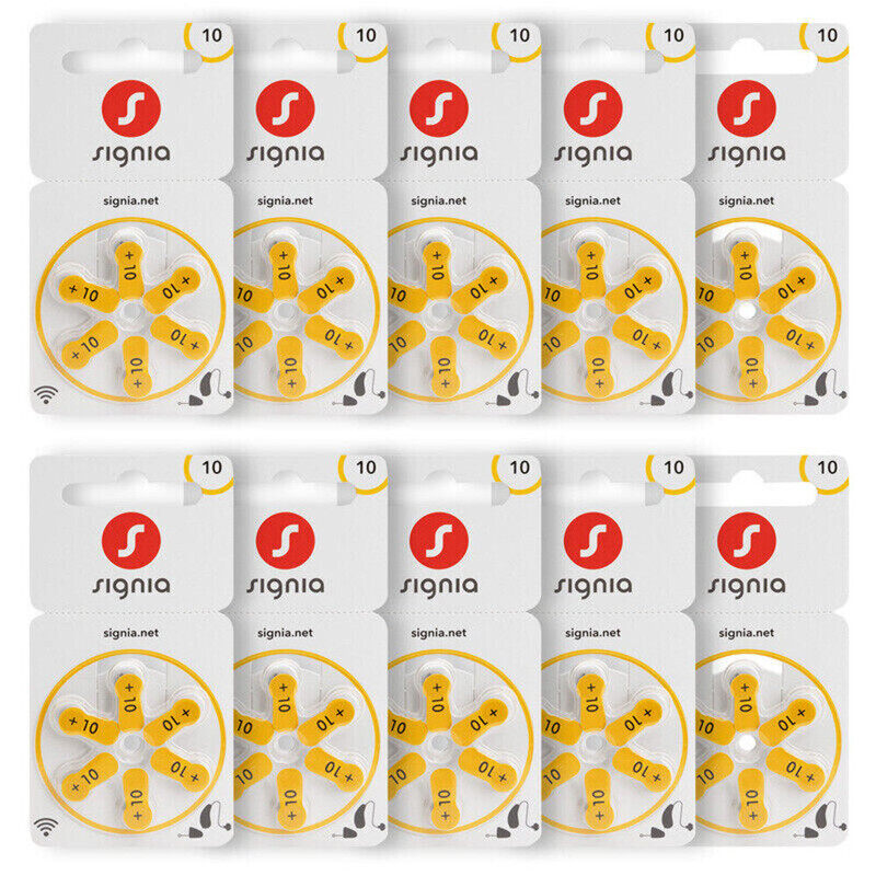 

Signia 60-Pieces (Size 10) Zinc Air 1.45V Hearing Aid Batteries