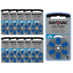 Rayovac Extra 60-Pieces (Size 675) Zinc Air 1.45V Hearing Aid Batteries
