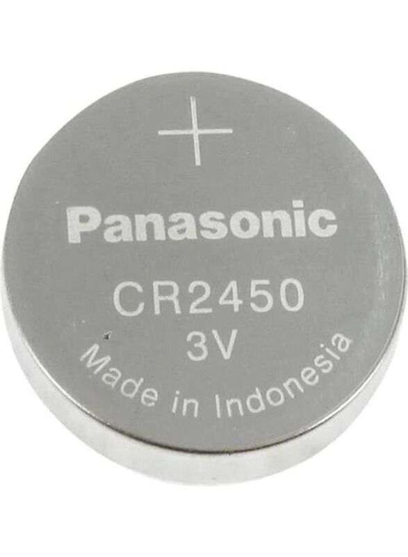 Panasonic CR2450 Lithium 3V Indonesia Battery, 5 Pieces, Silver