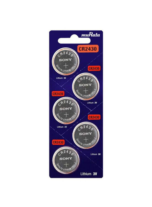 

Murata Lithium 3V Batteries, Cr2430, 5 Pieces, Silver