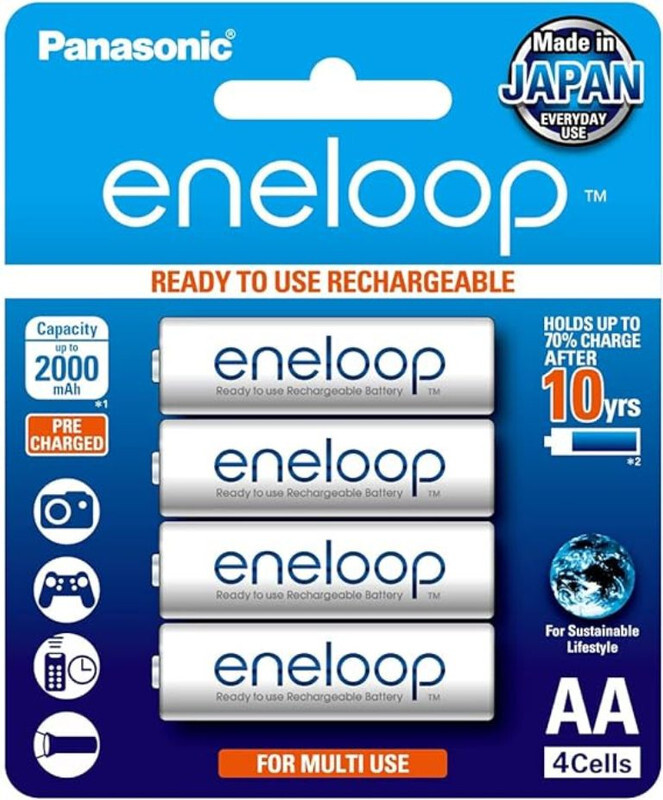 16 Panasonic Eneloop AAA NiMH Rechargeable batteries 2100 cycle Made in  Japan