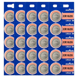 Murata CR1620 Lithium 3V Japan Batteries - 25 Pieces