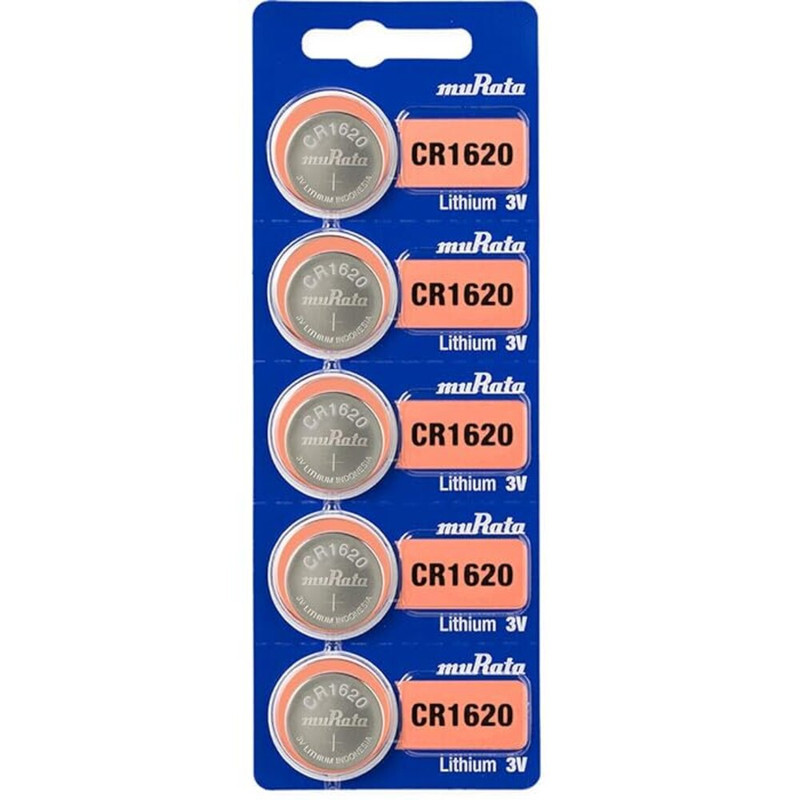 Murata CR1620 Lithium 3V Japan Batteries - 5 Pieces