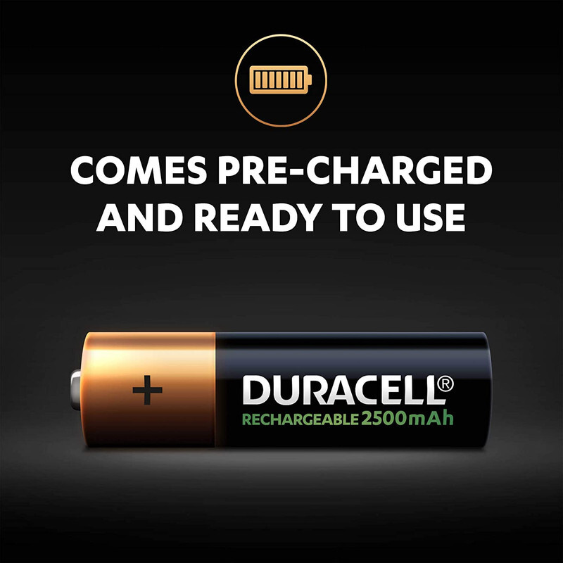 Duracell AA 4-Cells 2500mAh Ni-MH 1.2V HR6 - DX1500 Rechargeable Batteries