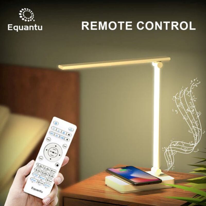 Equantu SQ-905 LED Table Lamp Qur'an Speaker,7 Changeable Colorful Lights With 22 Reciters and 28 Translations,Touch/Remote/Bluetooth/Phone Application Control.