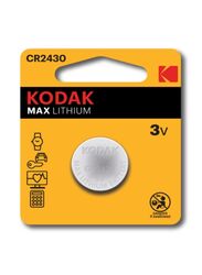 Kodak CR2430 Max Lithium 3V Batteries, 2 Pieces, Silver