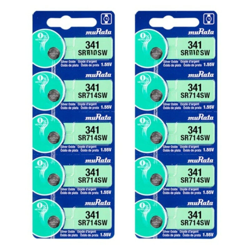 Murata SR714SW (341) Silver Oxide 1.55V (muRata) Japan Batteries - 10 Pieces