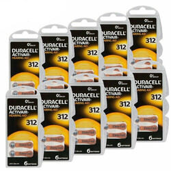 Duracell 60-Pieces (Size 312) Activair Zinc Air 1.45V Hearing Aid Batteries