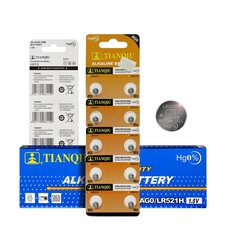 Tianqiu AG0/ LR521H/ 379A Hg0% 1.5V Alkaline Batteries - 200 Pieces