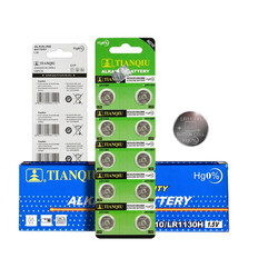 Tianqiu AG10/ LR1130H/ 389A Hg0% 1.5V Alkaline Batteries - 200 Pieces