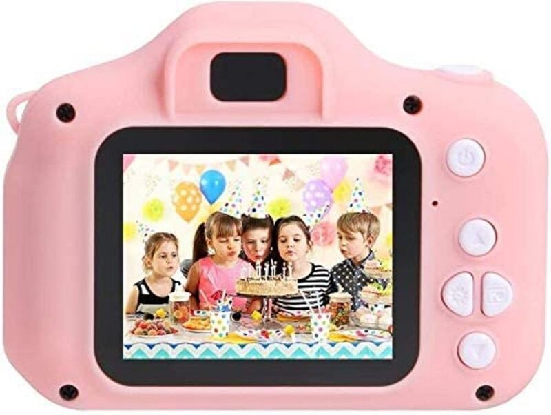 Mini Rechargeable 2.0 Inches (1080P) Photo/Video Camera For Kids,Suitable For Ages 3+ (Light Pink) - 8GB Memory Card Included