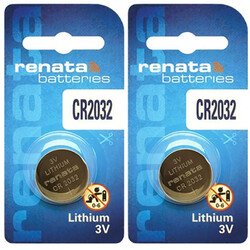 Renata CR2032 Lithium 3V Batteries - 2 Pieces