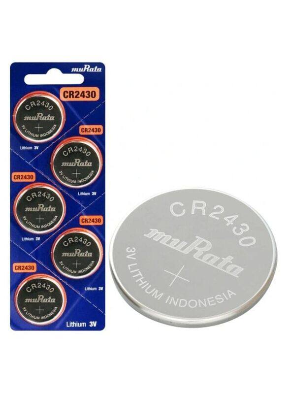 

Murata CR2430 Lithium 3V Indonesia Batteries, 5 Pieces, Silver